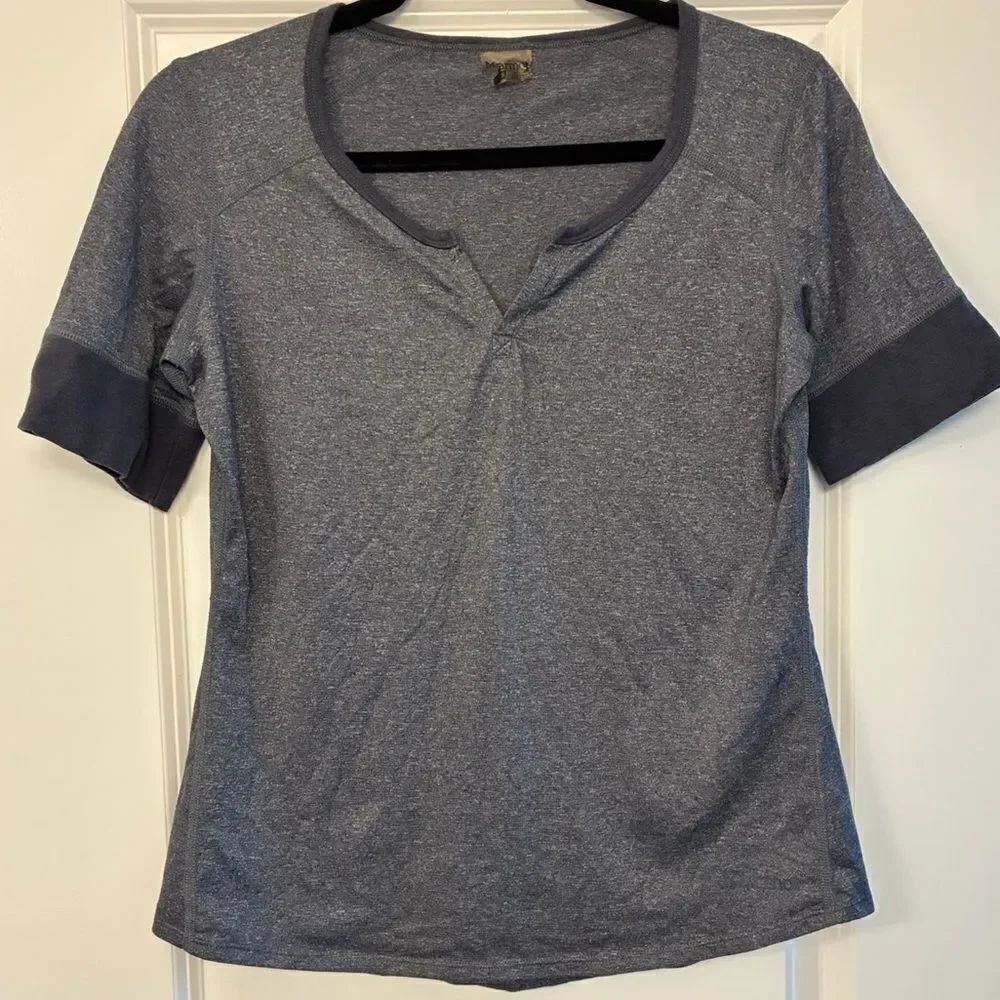 MARMOT Short Sleeve Knit Top Gray Women’s Size Small